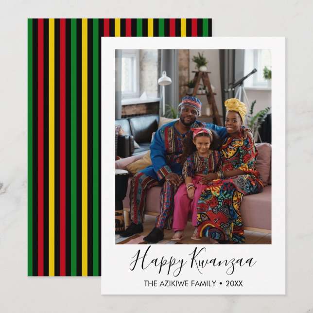 Kwanzaa Foto Holiday Card Feiertagskarte (Vorne/Hinten)