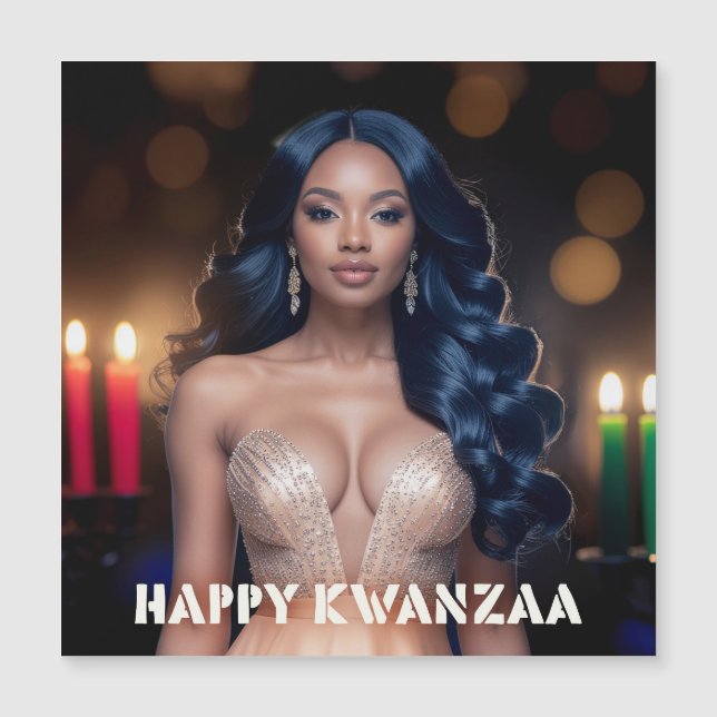 KWANZAA - FROHES KWANZAA -  MAGNETKARTE (Vorderseite)
