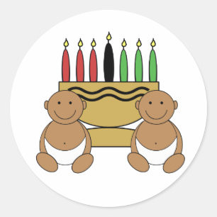 Kwanzaa-Grafik Runder Aufkleber