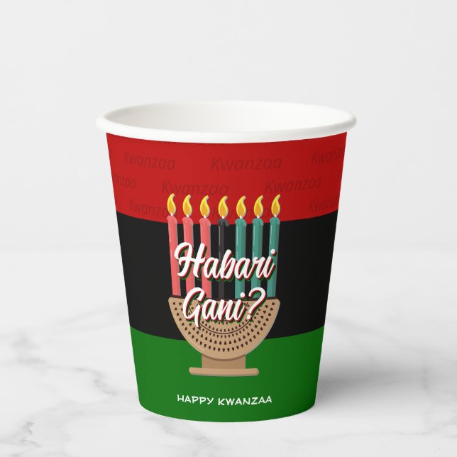 Kwanzaa HABARI GANI Pappbecher (Vorderseite)