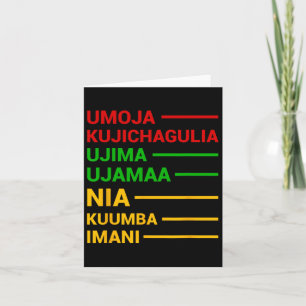 Kwanzaa Holiday 7 Wichtigste Bedeutung Karte