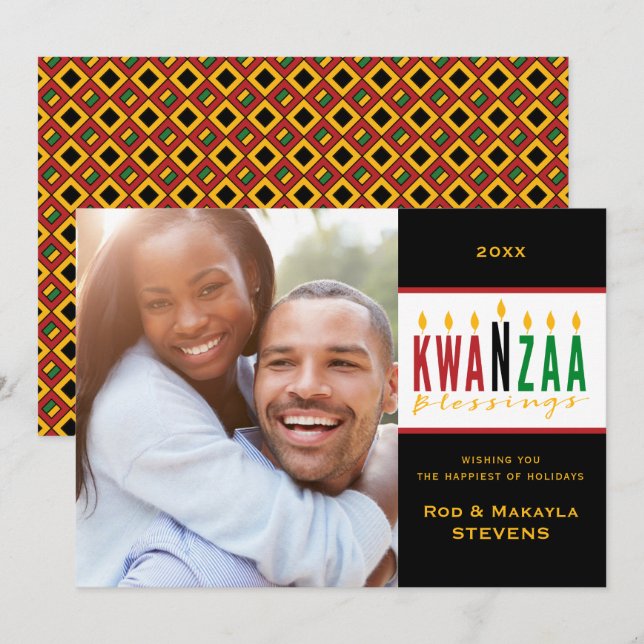 Kwanzaa Holiday Blessings | 1 Fotokarte Einladung (Vorne/Hinten)