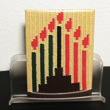 Kwanzaa Holiday Candles Artisan Crochet Print