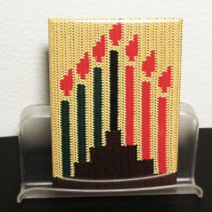 Kwanzaa Holiday Candles Artisan Crochet Print Magnet