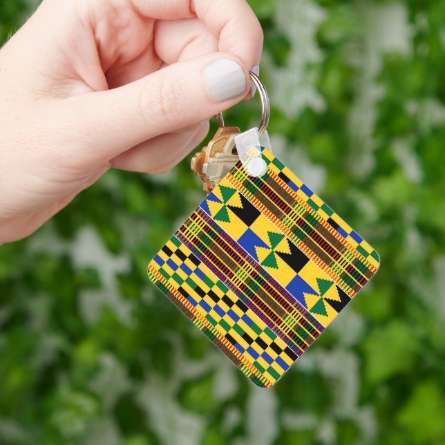 Kwanzaa Kenta Cloth Schlüsselanhänger (Hand)