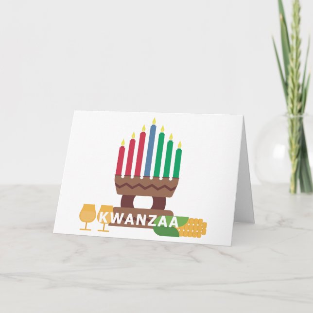 Kwanzaa Kerzen Feiertagskarte (Vorderseite)