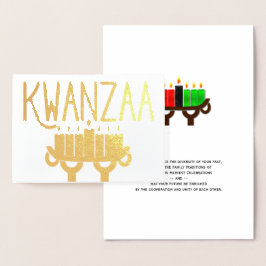 Kwanzaa Kinara Candles and First Fruits Message Folienkarte