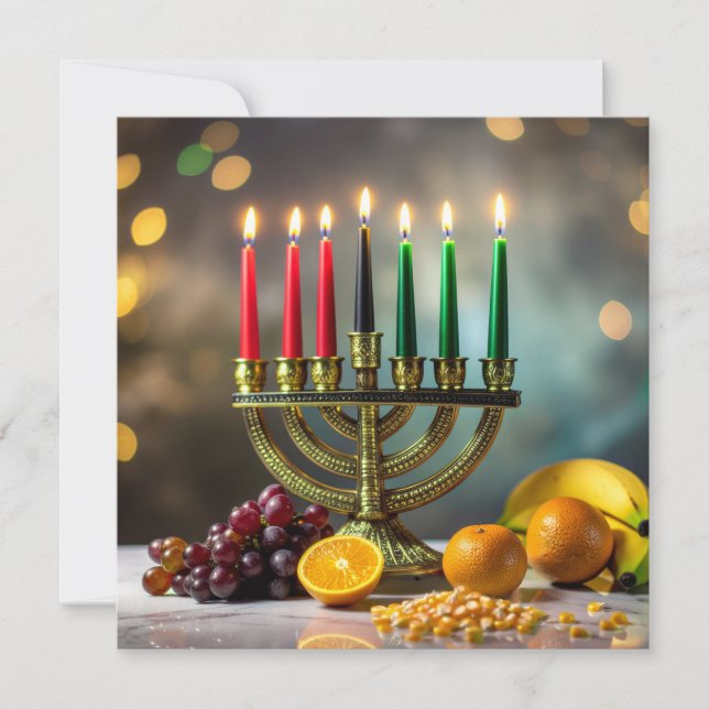 KWANZAA - KINARA -  FEIERTAGSKARTE (Vorderseite)