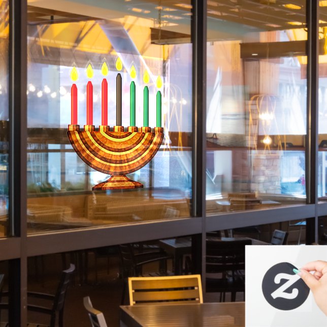 Kwanzaa Kinara Fensteraufkleber (Restaurantfenster)