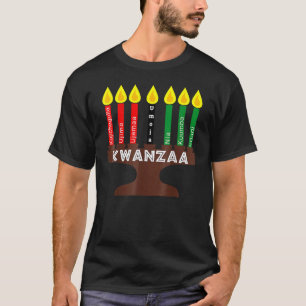 Kwanzaa Kinara Mishumaa mit 7 Grundsätzen T-Shirt