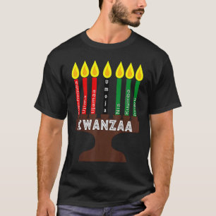 Kwanzaa Kinara Mishumaa mit 7 Grundsätzen T-Shirt