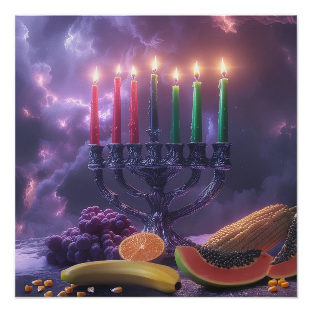 KWANZAA - KINARA - MISHUMAA SABA -  POSTER (Vorderseite)