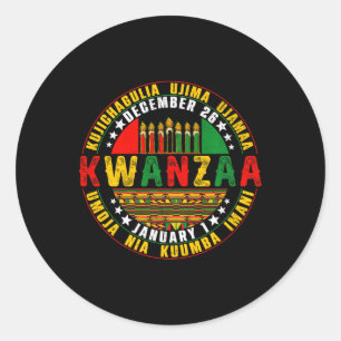 Kwanzaa Kinara Principles Candles Pan Runder Aufkleber