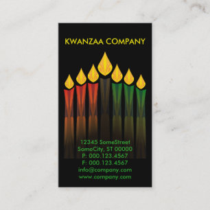Kwanzaa leuchtet Firma durch Visitenkarte