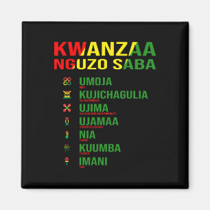 Kwanzaa - Nguzo Saba - Die sieben Prinzipien des D Magnet