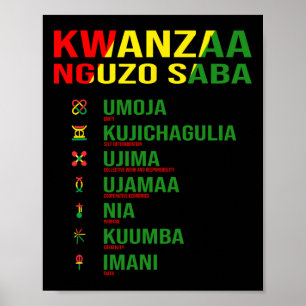 Kwanzaa - Nguzo Saba - Die sieben Prinzipien des D Poster
