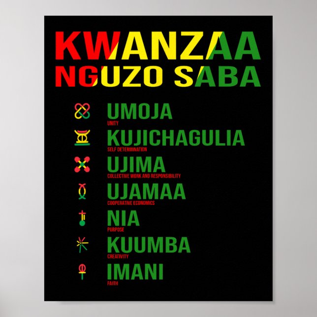 Kwanzaa - Nguzo Saba - Die sieben Prinzipien des D Poster (Vorne)
