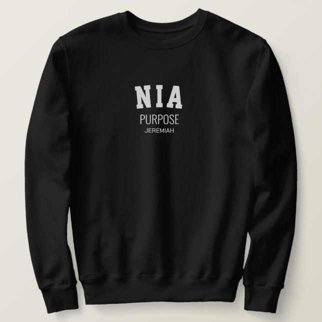 Kwanzaa NIA Personalisiert Sweatshirt (Design vorne)