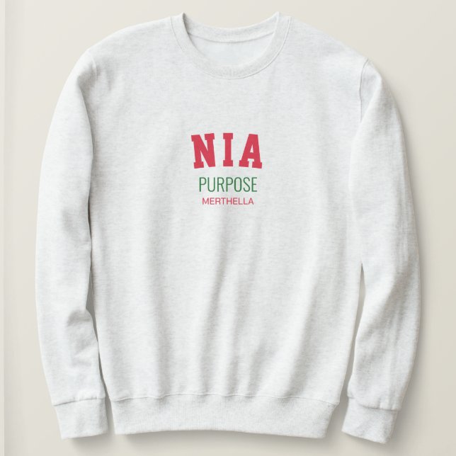 Kwanzaa NIA Personalisiert Sweatshirt (Design vorne)