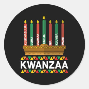 Kwanzaa Principles Kwanzaa Candles Kinara Pan Afri Runder Aufkleber