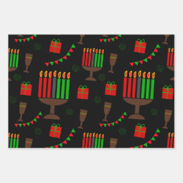 Kwanzaa Print Wrapping Paper Geschenkpapier Set