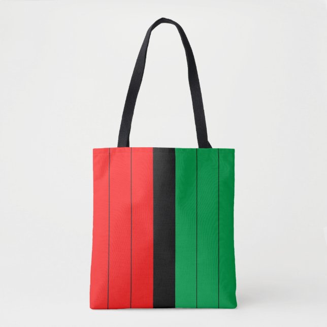 Kwanzaa Red Black Green Kinara Striptes Muster Tasche (Vorderseite)
