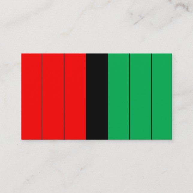 Kwanzaa Red Black Green Kinara Striptes Muster Visitenkarte (Vorderseite)