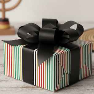 Kwanzaa Rot, Schwarz, Grün und Gold gestreift Geschenkpapier