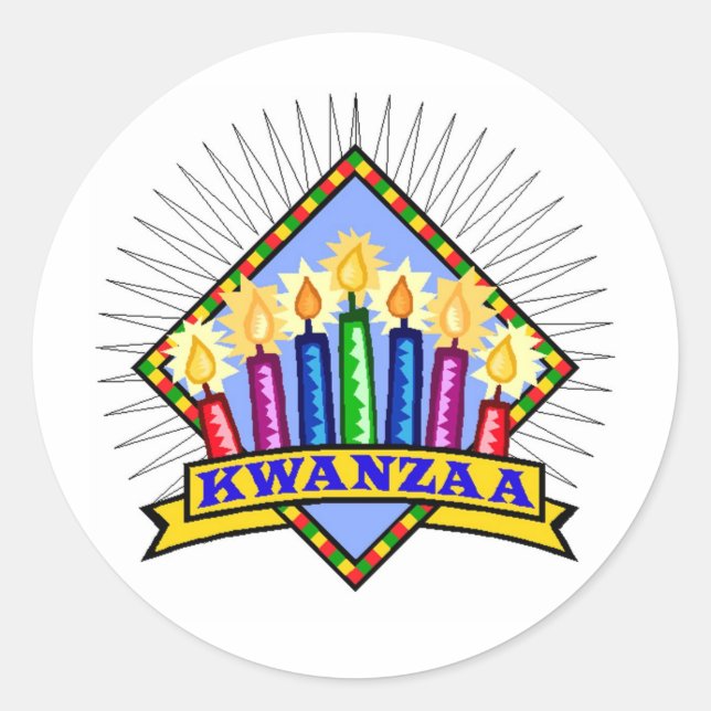 Kwanzaa Runder Aufkleber (Vorderseite)