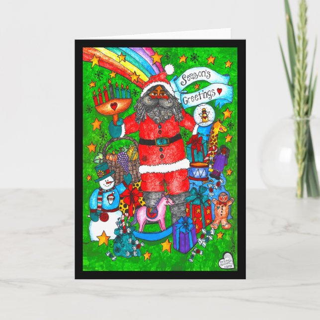 Kwanzaa Santa Card Karte (Vorderseite)