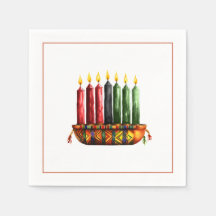 Kwanzaa Seven Candle Paper Napkin