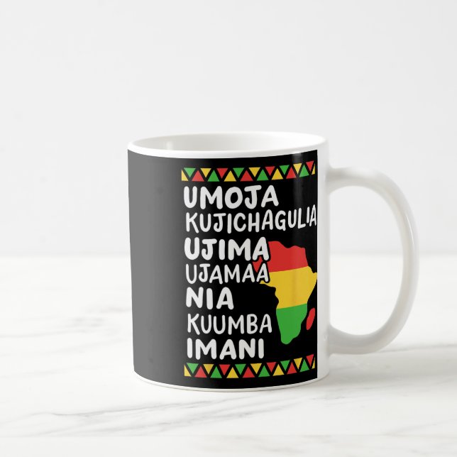 Kwanzaa Seven Principles African Map Black Pride Kaffeetasse (Rechts)