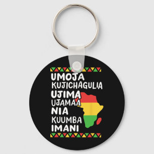 Kwanzaa Seven Principles African Map Black Pride Schlüsselanhänger