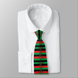 Kwanzaa Seven Principles Red Gren Black Krawatte