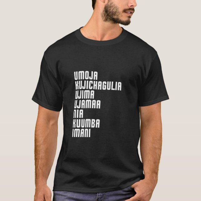 Kwanzaa Seven Principles Umoja Kujichagulia Ujima T-Shirt (Vorderseite)
