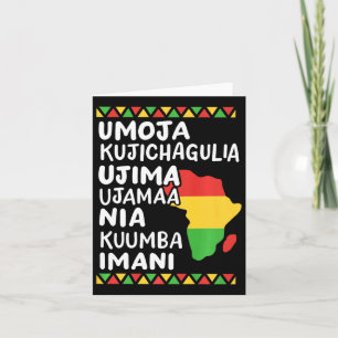 Kwanzaa Sieben Prinzipien Afrikanische Karte Schwa