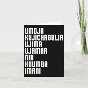Kwanzaa Sieben Prinzipien Umoja Kujichagulia Ujima Karte