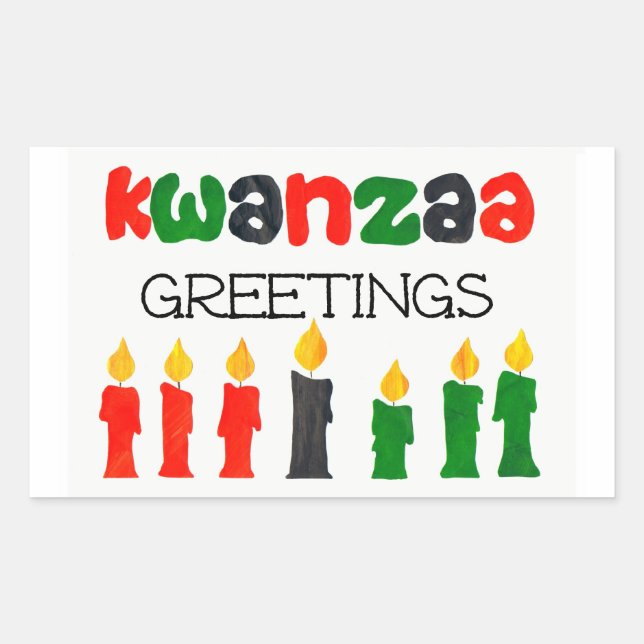 Kwanzaa Stickers mit Kerzen (Vorderseite)