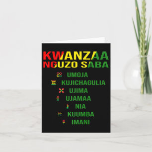 Kwanzaa - Swahili für die sieben Grundsätze Karte