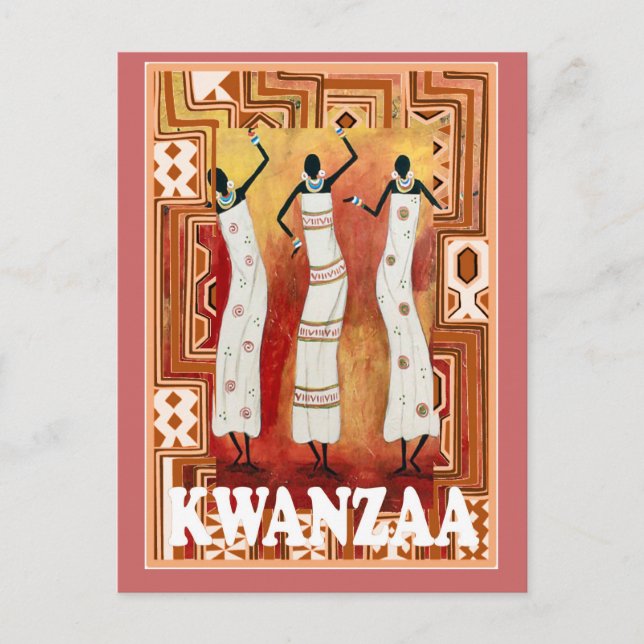 Kwanzaa - tanzende Frauen Postkarte (Vorderseite)