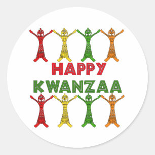 Kwanzaa-Tänzer Runder Aufkleber