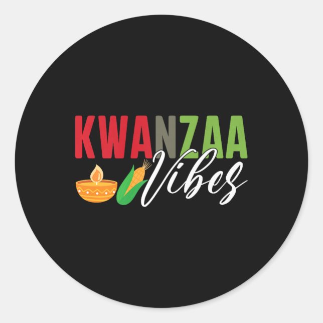 Kwanzaa Vibes African American Harvest Festival Runder Aufkleber (Vorderseite)