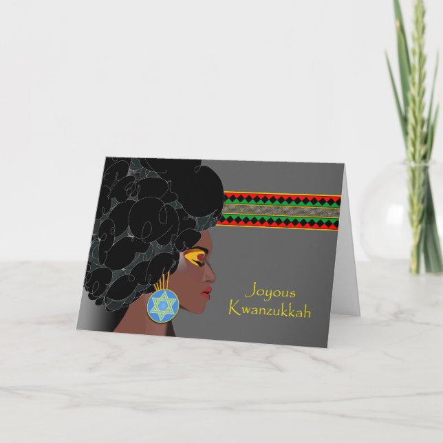 Kwanzukah, Interglées Kwanzaa und Hanukkah Feiertagskarte (Vorderseite)