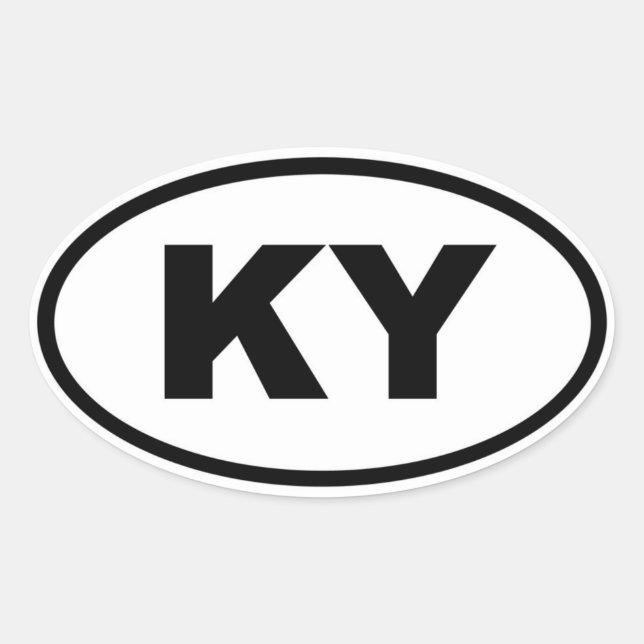 KY Kentucky Ovaler Aufkleber (Vorderseite)