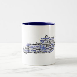 KY Word Cloud (V1 Blau) Zweifarbige Tasse