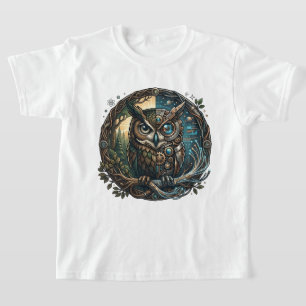 Kybernetische Eule Natur vs Technologie Steampunk T-Shirt