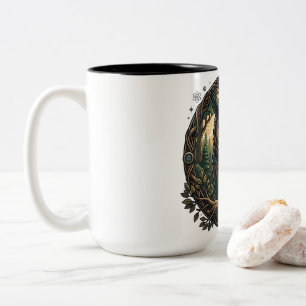 Kybernetische Eule Natur vs. Technologie Steampunk Zweifarbige Tasse