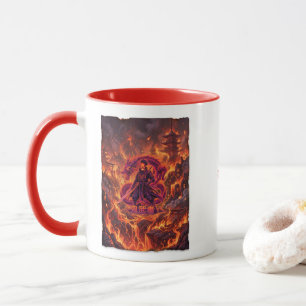 Kybernetischer Feuersamurai & Drache Tasse