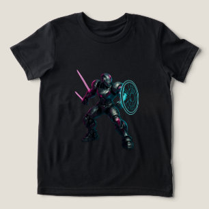 Kybernetischer Gladiator – Neonklingenkrieger Tri-Blend Shirt