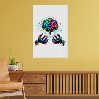 Kybernetischer Schaltkreis Gehirn Elektrotechnik Poster